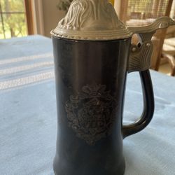 VTG RIP Black Glass Stein W/Poem “The Wonderful Love Of A Beautiful Maid”