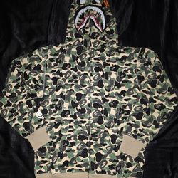 BAPE Shark ABC Camo Full Zip Hoodie, Green, Sizes XL & XXL