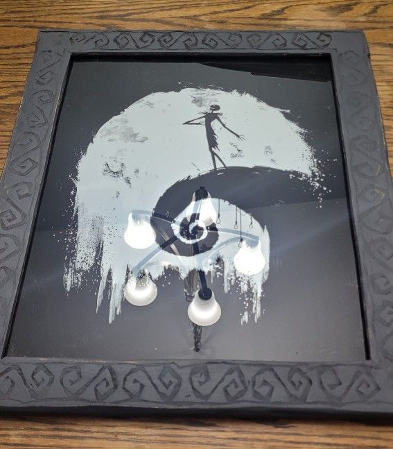 Nightmare Before Christmas Themed Chrome Mirror Picture Frame Decor