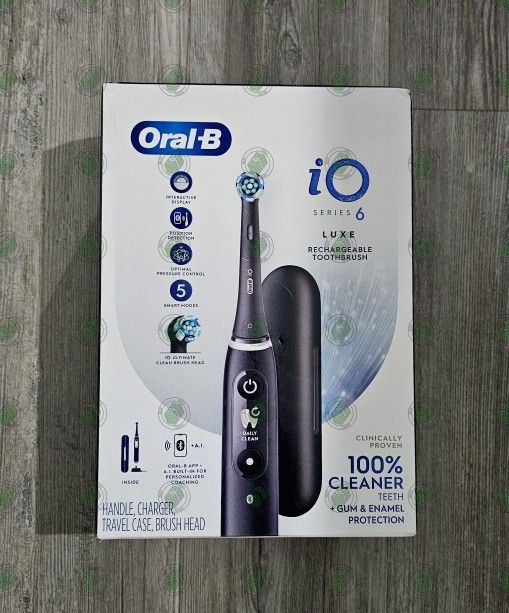 Oral-B iO Series 6 LUXE Rechargeable Toothbrush ~Color: Black Lava~ **NEW and SEALED**