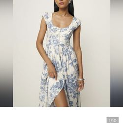 Reformation dress, blue and white size US 6