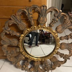 Vintage Round Mirror By Harrison and Gil By For Dauphine Mirror