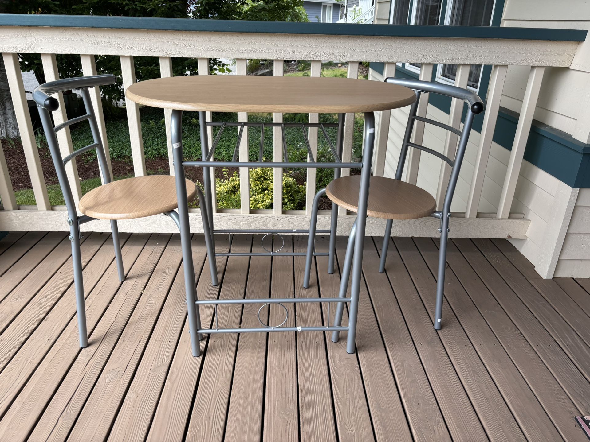 Bistro Table and Chairs w/ Built-in Wine Rack
