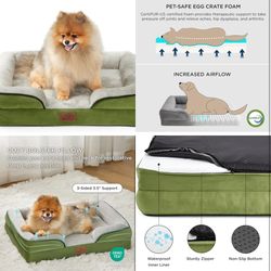 Small Orthopedic Dog Bed - Washable Bolster Dog Sofa Beds for Small Dogs, Supportive Foam Pet Couch Bed with Removable Washable Cover, Waterproof Lini