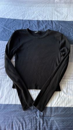 Black Ribbed Crop Top
