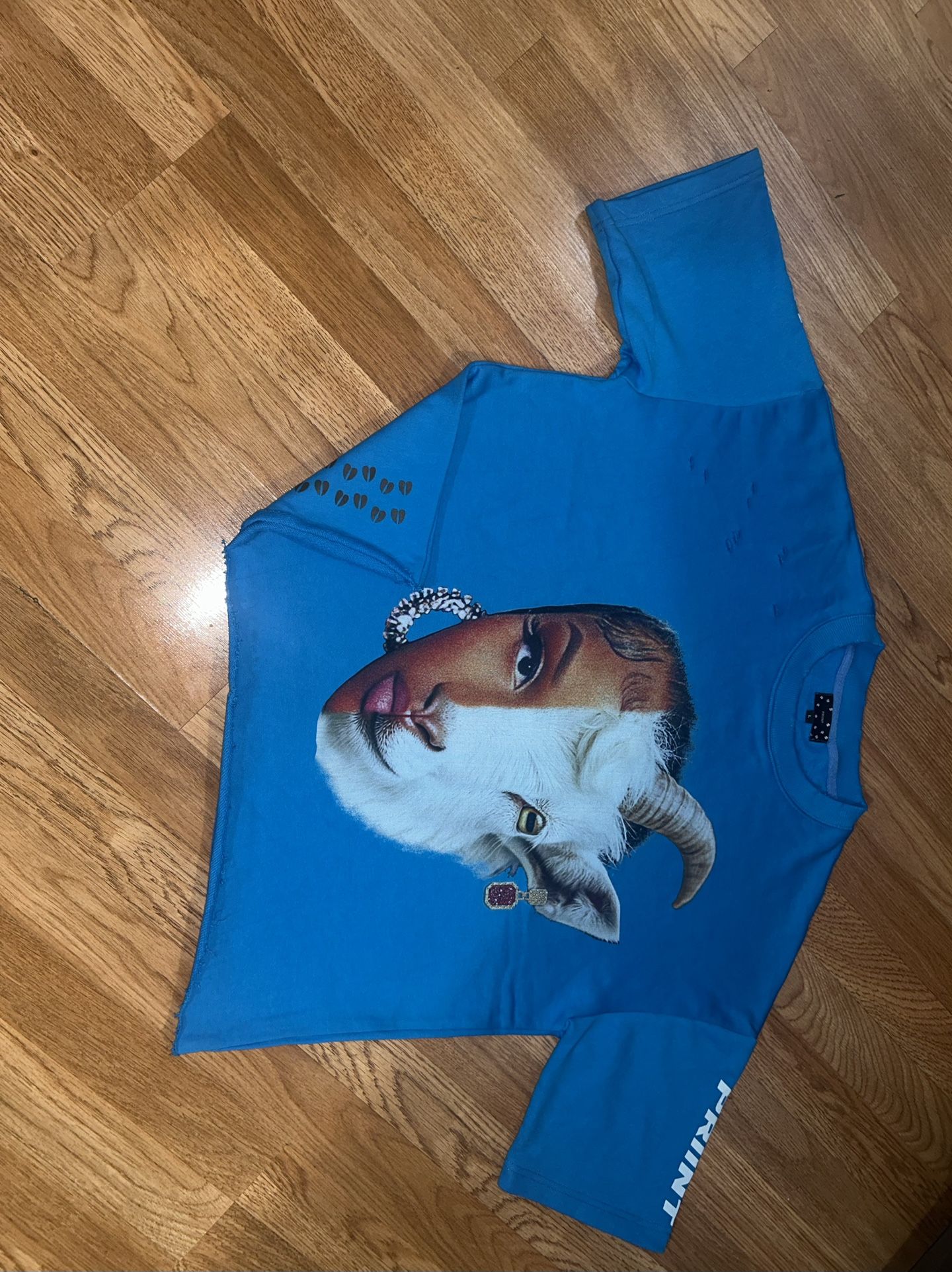 Nicki Minaj GOAT Slightly Cropped Blue Tee