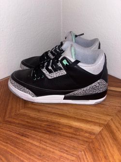 Teal and Black Jordan 3; Size 7