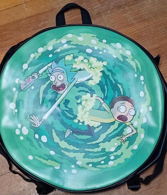 Adult Size Rick Morty Backpack Round Portal 2 Compartment BIOWORLD  Brand New $99