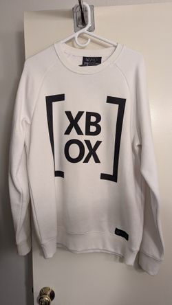 XBOX Sweatshirt Mens White Black Meta Threads 2018 Open Box Graphic Video Game