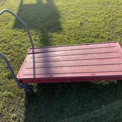 Heavy Duty Commercial Plastic & Metal with Big Wheeled Cart - Used good/fair condition 
