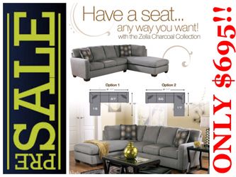 Grey Sectional- PRE- SALE + FREE DELIVERY