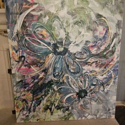 Original Abstract Floral Painting – Dallas Artist Family