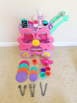 Kid Connection Flower Tea Cart Play Set