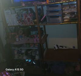 Wood storage shelf(stuff on it not included)