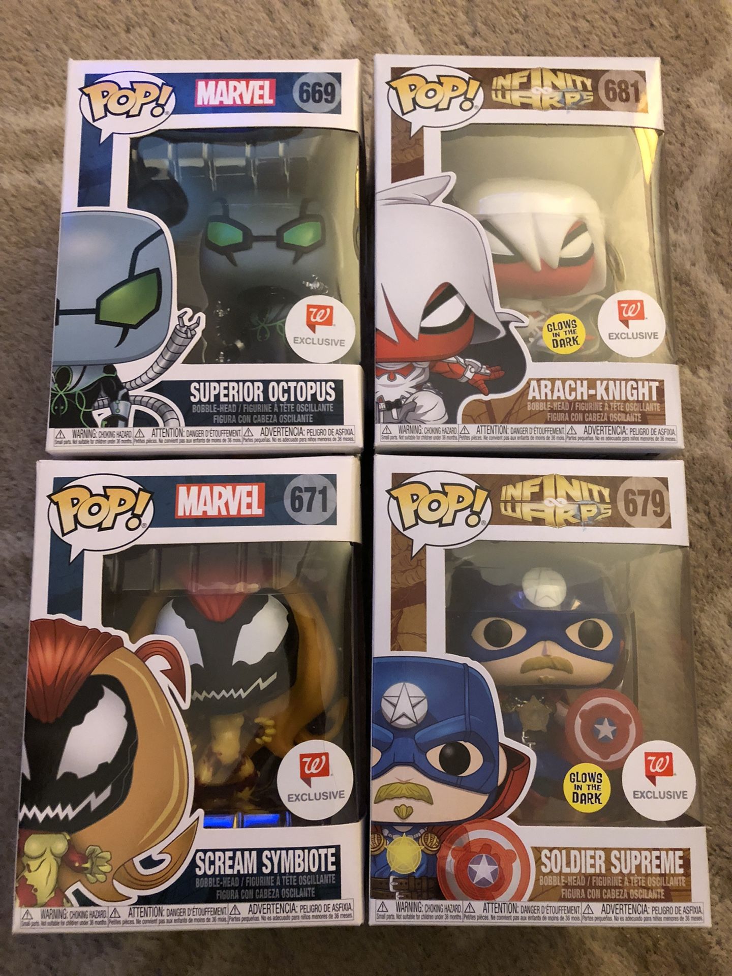 4 Different Funko Pops