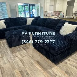 Brand New! Oversized Corduroy Sectional With Pullout Bed! Same Day Delivery! Finance Available 