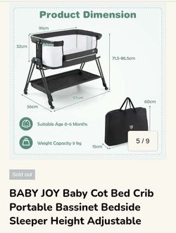 BABY JOY Baby Cot Bed / Bassinet