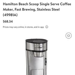 Hamilton Beach Single Serve Coffee Maker