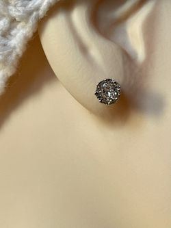 Silver 925, Crown Shaped Stud Earrings 