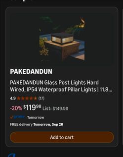 Glass Post Lights Hard Wired IP54 Waterproof Pillar Lights
