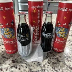 Walt Disney 25th Anniversary- Coca-Cola Commemorative Congratulations. (3-Bottles-DecorativeUnits). 