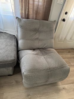 Gray Fabric Armless Lazyboy Chair