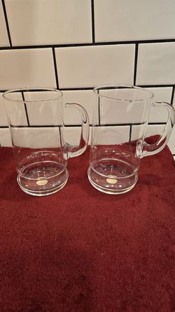 Brand New Princess House Heritage #499 Glass Crystal Mug Set of 2 $38.00