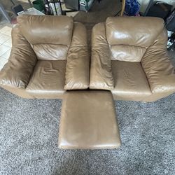 Large Loveseat/ Lounge Chairs + Ottoman 