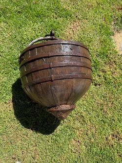 19th Century Wood and Iron Chinese  Rice Bucket