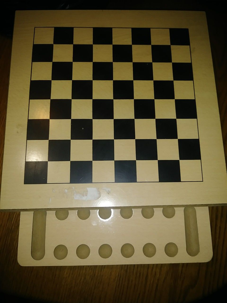 4 In 1 wooden game set checkers chess & more