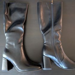 NEW Black Boots - 2 Pairs Modatope Chunky Black High Knee Boots 7.5