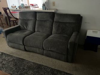 Gray Power Reclining Sofa & Loveseat Set – $700 OBO