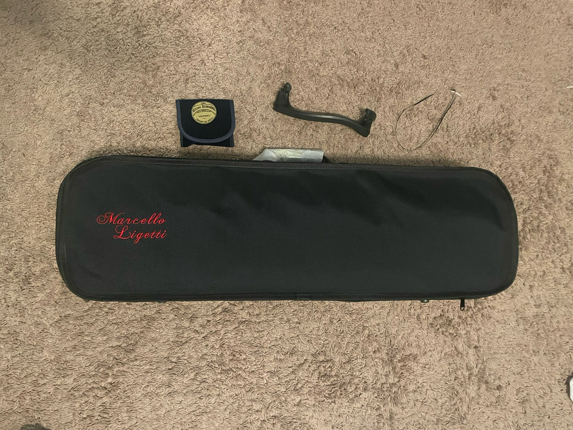 Brand New Marcello Ligetti 4/4 Violin with Bow, Case, Rosin, and Shoulder Rest 