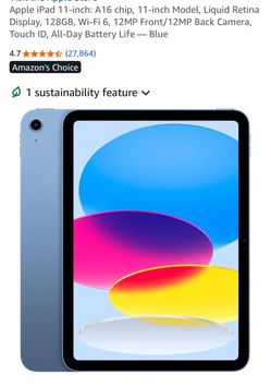 Apple iPad 11-inch 128GB Blue (Can negotiate)