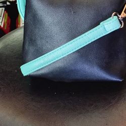 BagsMan “Black Cube” Bag – Custom Handmade Leather Shoulder Bag w/ Teal Straps | One-of-O