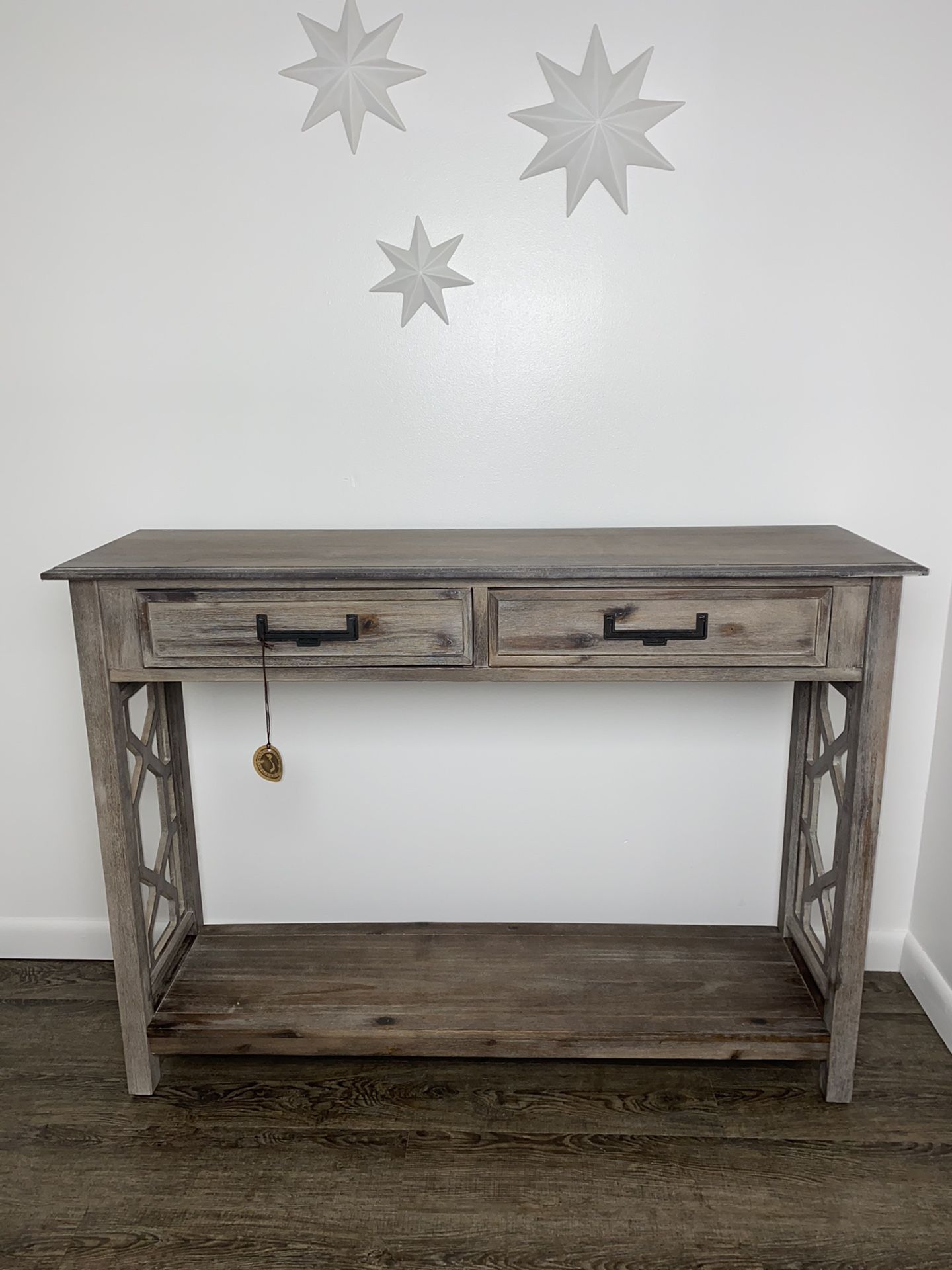 New Wood rustic farmhouse console table 47”