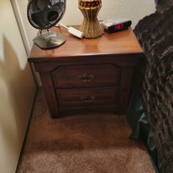 2 wood  night stand end tables 