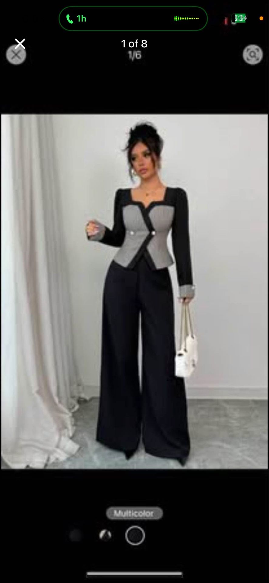 women suit long sleeve top with pants size large brand new