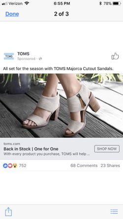 Toms leather whisper cutouts size 6.5 women’s