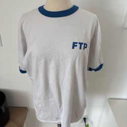 FTP ringer blue tee