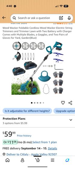 Electric weed wacker cordless
