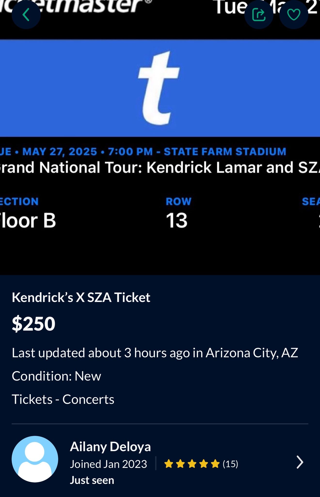 SZA ticket Phoenix
