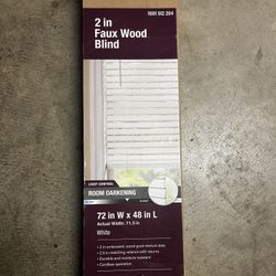 72in W x 48in L Faux Wood Window Blind 