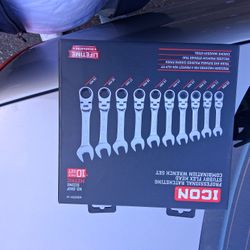 Icon Ratching Stubby Flex Head Combination Wrench Set