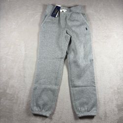Polo Ralph Lauren Boy’s S 8 Gray Fleece Jogger Pants Drawstring Pockets NWT#2709