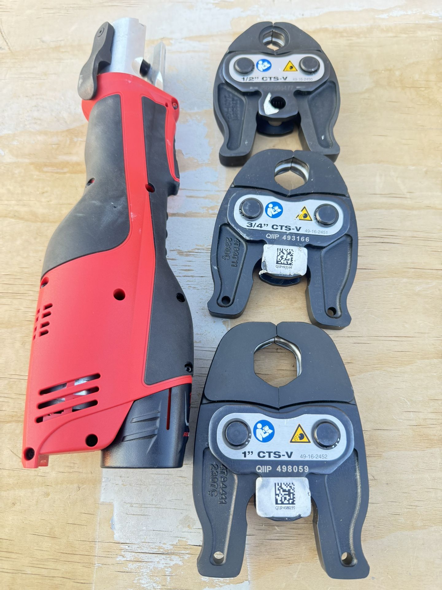 M12 12-Volt Lithium-Ion Force Logic Cordless Press Tool Kit (3 Jaws Included) with Two 1.5 Ah Battery