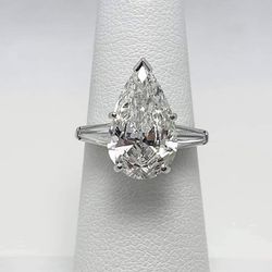 GIA 3.60ct Pear Diamond Ring