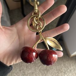 coach cherry bag charm