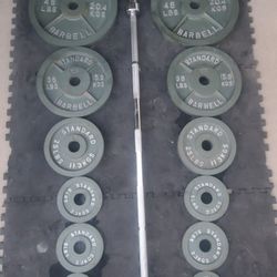 Olympic Weight Set With Olympic Bar 285lbs All Together Read Description Below..