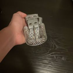 BB Belt Silver Rhinestone